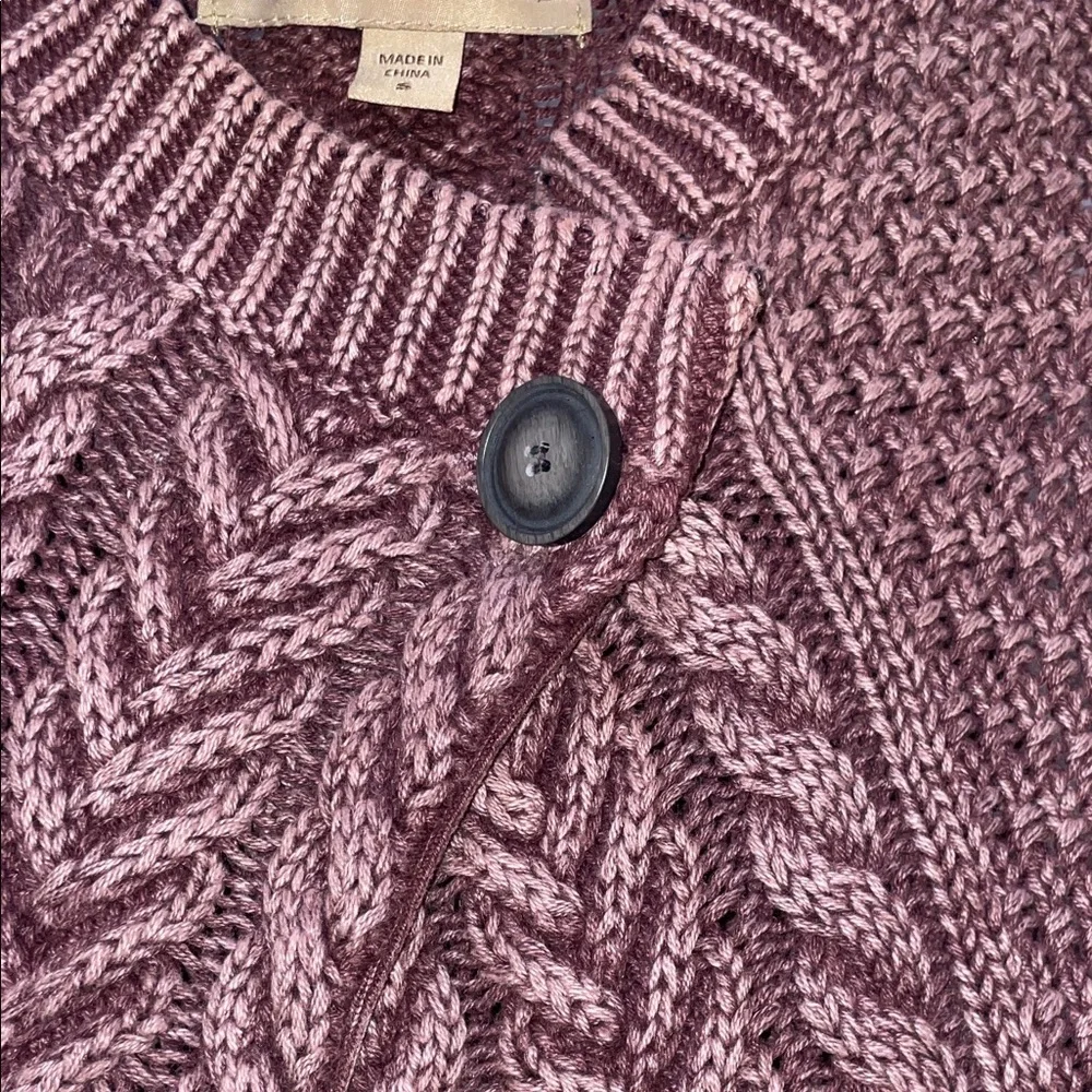 Vintage America Mauve Knit Cardigan Vest - Picture 5 of 7